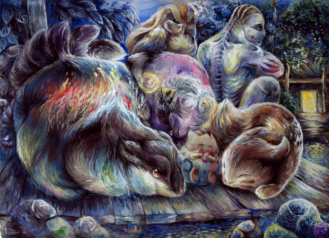 Обои картинки фото рисованные, животные, сказочные, мифические, рисунок