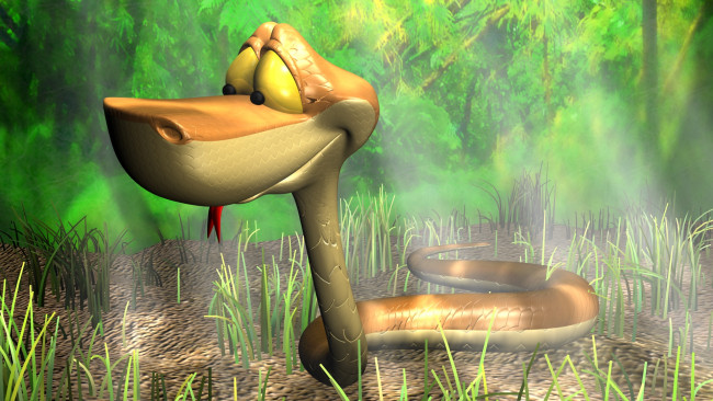 Обои картинки фото 3д, графика, humor, юмор, змея