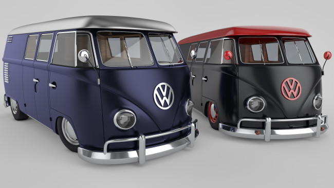 Обои картинки фото автомобили, 3д, 1950, volkswagen