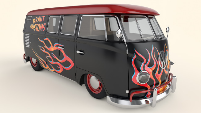 Обои картинки фото автомобили, 3д, 1950, volkswagen