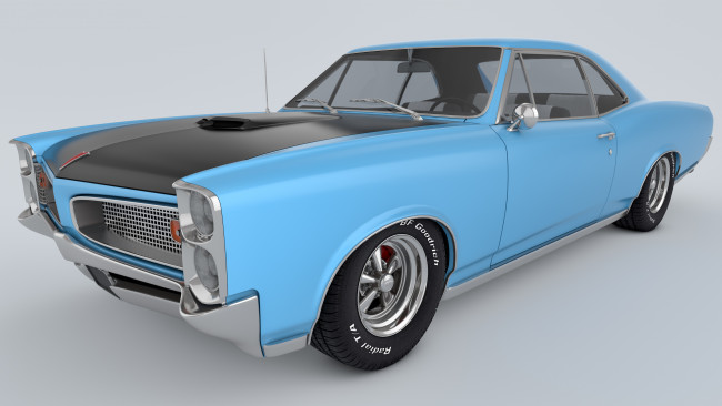 Обои картинки фото автомобили, 3д, 1966, pontiac