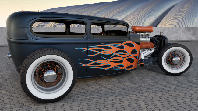 Обои картинки фото автомобили, 3д, ford, 1929
