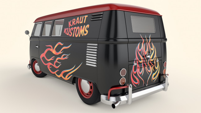 Обои картинки фото автомобили, 3д, volkswagen, 1950