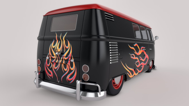 Обои картинки фото автомобили, 3д, volkswagen, 1950