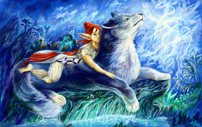 Обои картинки фото рисованные, животные, сказочные, мифические, рисунок