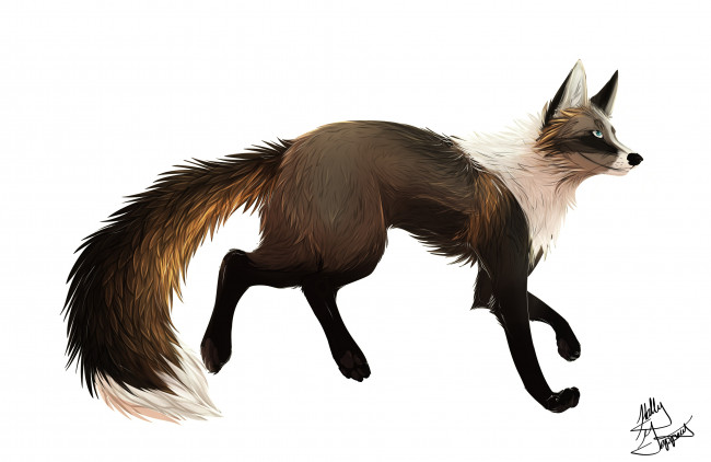 Обои картинки фото рисованные, животные, сказочные, мифические, лиса