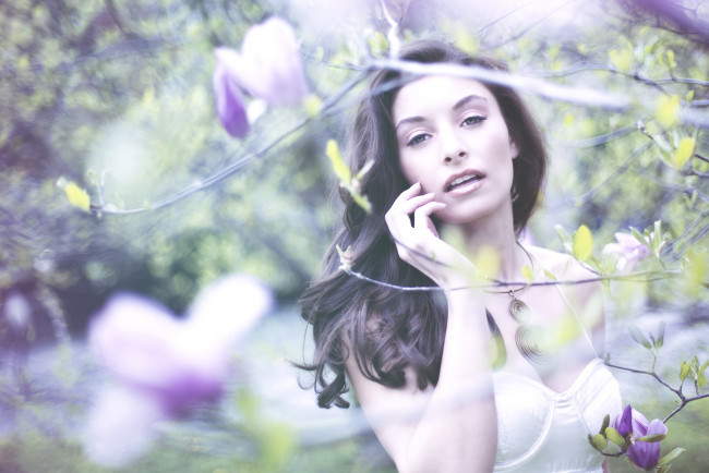 Обои картинки фото -Unsort Брюнетки Шатенки, девушки, unsort, брюнетки, шатенки, магнолия, настроение, романтика