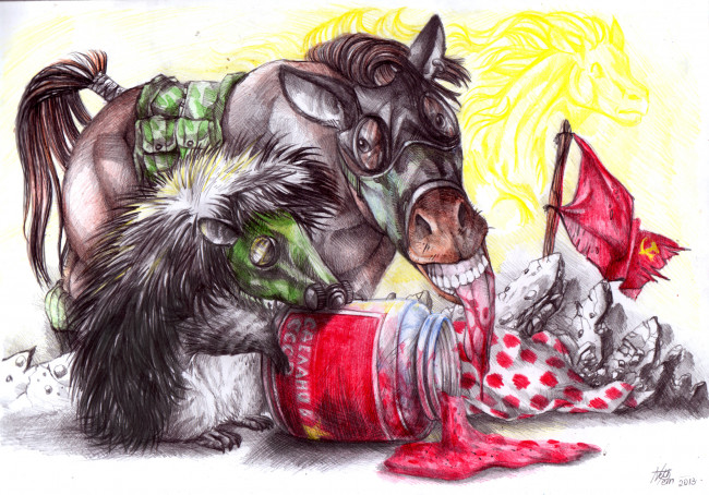 Обои картинки фото рисованные, животные, рисунок