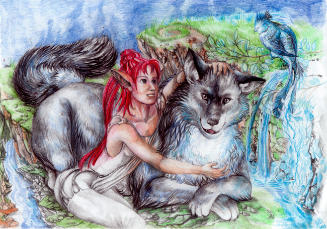 Обои картинки фото рисованные, животные, сказочные, мифические, рисунок