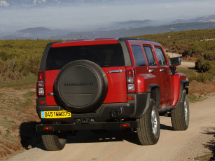 Картинка автомобили hummer h3 eu-spec красный