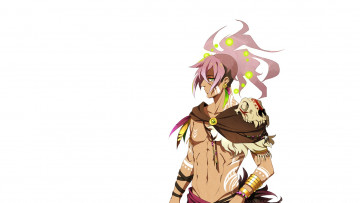 Картинка аниме *unknown+ другое череп воин тату парень белый фон