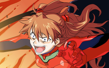 Картинка neon+genesis+evangelion аниме evangelion рука глаза soryu asuka langley девушка волосы гнев