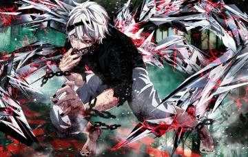 Картинка аниме tokyo+ghoul повязка цепь kaneki ken tokyo ghoul парень