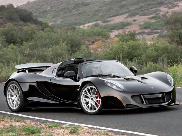 Обои картинки фото автомобили, lotus, hennessey, venom, gt, spyder, '2013г, темный