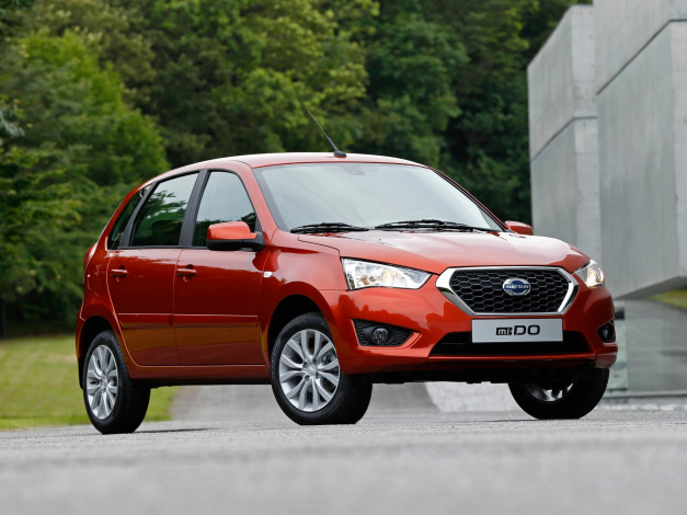 Обои картинки фото автомобили, nissan, datsun, красный, 2014г, mi-do