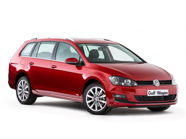 Обои картинки фото автомобили, volkswagen, golf, tdi, bluemotion, wagon, au-spec, typ, 5g, 2014г, красный