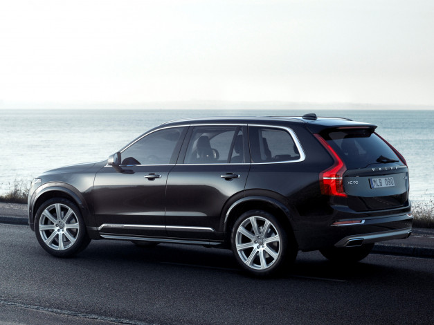 Обои картинки фото автомобили, volvo, темный, 2014г, first, edition, awd, t6, xc90