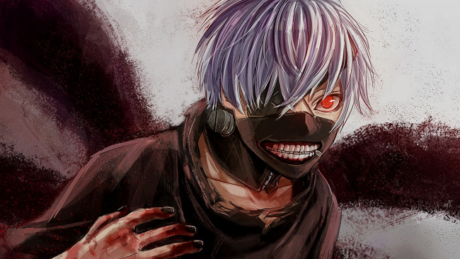 Обои картинки фото аниме, tokyo ghoul, kaneki, ken, токийский, гуль, маска, парень