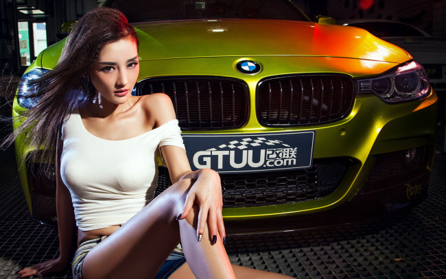 Обои картинки фото автомобили, авто с девушками, девушка, азиатка, автомобиль