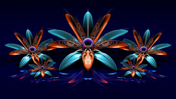 Картинка 3д+графика цветы+ flowers лепестки фон