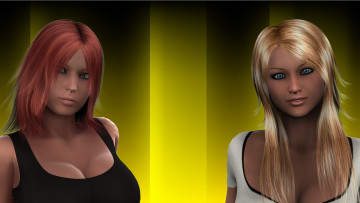 Картинка 3д+графика люди+ people взгляд девушки фон