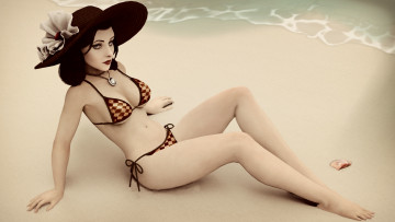 Картинка 3д+графика люди+ people фон взгляд девушка