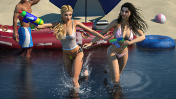 Картинка 3д+графика люди+ people взгляд девушка фон