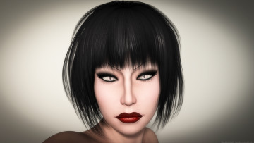 Картинка 3д+графика портрет+ portraits фон девушка взгляд