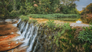 Картинка природа водопады водопад река лес