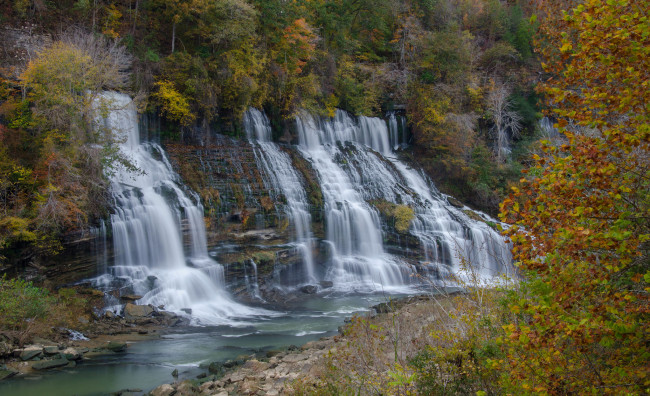 Обои картинки фото природа, водопады, водопад, река, лес