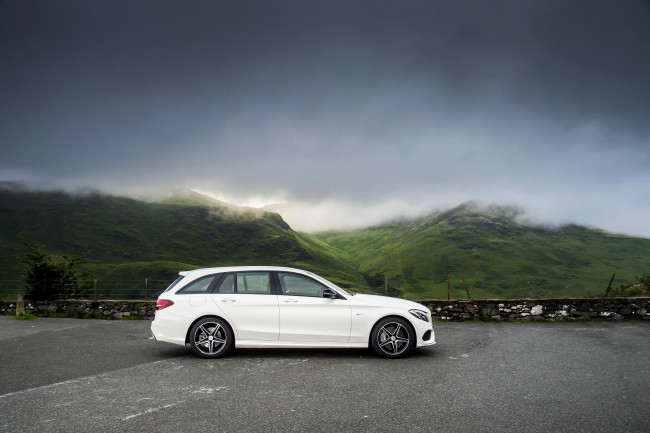 Обои картинки фото автомобили, mercedes-benz, estate, c, 43, 4matic, uk-spec, mercedes-amg, 2016г, s205