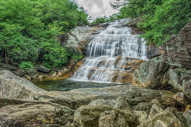 Обои картинки фото природа, водопады, водопад, река, лес