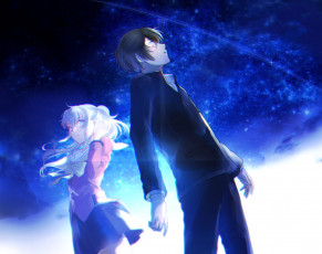 обоя аниме, charlotte, парень, девушка