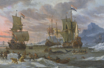 Картинка рисованное живопись корабль масло картина парус холст китобойный промысел абрахам сторк