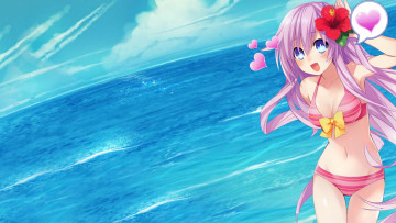 Картинка аниме hyperdimension+neptunia девушка взгляд фон