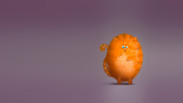 Картинка рисованное минимализм кот настроение арт пушистик рыжик иллюстрация детская