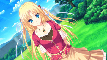 обоя ryuuyoku on melody, аниме, девушка, фон, взгляд