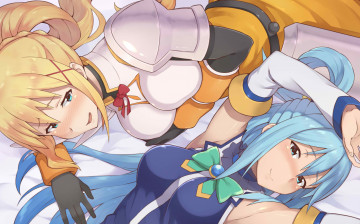 Картинка аниме kono+subarashii+sekai+ni+shukufuku+wo фон взгляд девушки