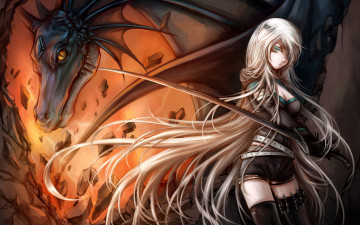 Картинка аниме животные +существа девушка