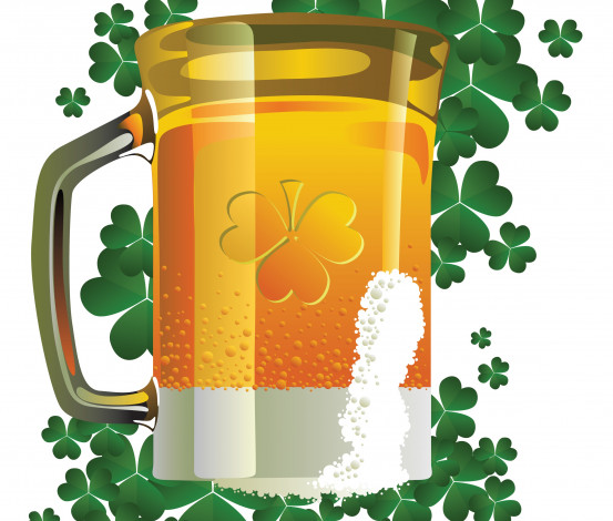 Обои картинки фото праздничные, день святого патрика, бокал, пиво