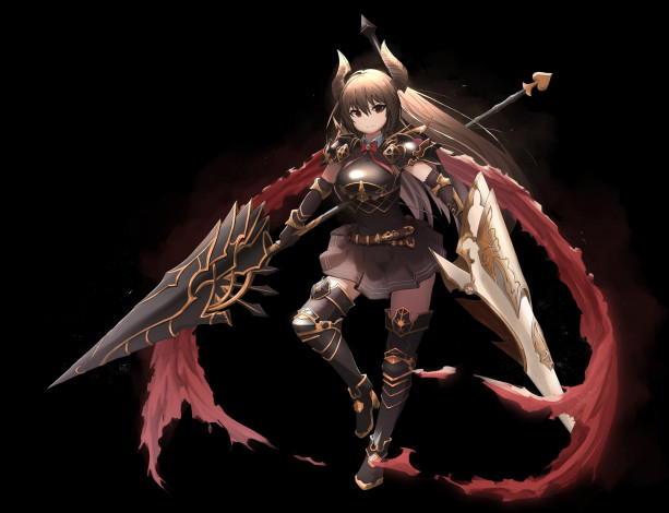 Обои картинки фото аниме, животные,  существа, девушка, взгляд, фон