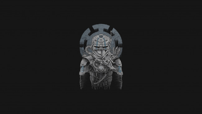 Обои картинки фото рисованное, минимализм, ниндзя