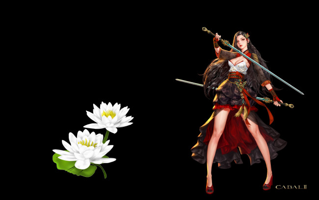 Обои картинки фото фэнтези, девушки, девушка, оружие, игра, меч, лучница, арт