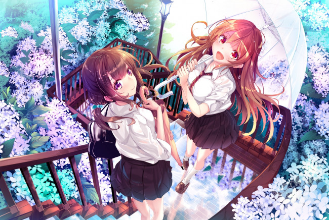 Обои картинки фото аниме, unknown,  другое, девушка, взгляд, фон