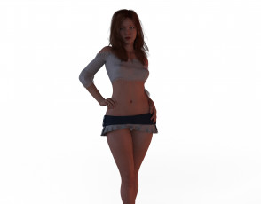 Картинка 3д+графика люди+ people взгляд девушка фон