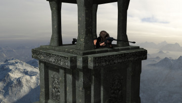 Картинка 3д+графика фантазия+ fantasy фон взгляд девушка