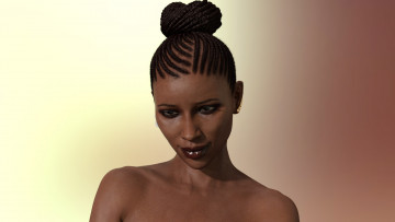 Картинка 3д+графика портрет+ portraits взгляд девушка фон