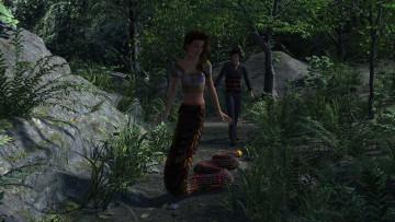 Картинка 3д+графика существа+ creatures фон взгляд девушки