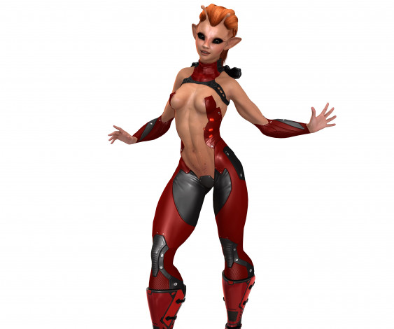 Обои картинки фото 3д графика, существа , creatures, фон, взгляд, девушка