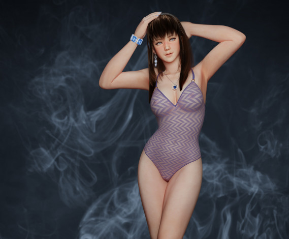 Обои картинки фото 3д графика, люди , people, фон, взгляд, девушка